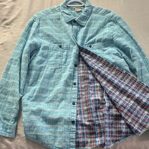 Carbon2Cobalt Men’s Large Button Down Lightweight Plaid/Flannel Shirt